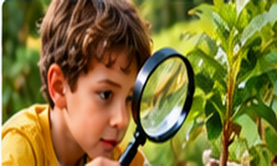Child exploring nature